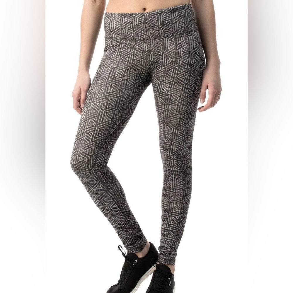 Reebok Printed Compression Yoga Workout Running Athletic Pants - Size L - NWT